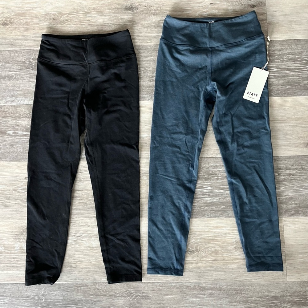 2 Pairs MATE The Label Organic Stretch Midi Leggings Size Small